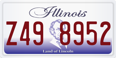 IL license plate Z498952