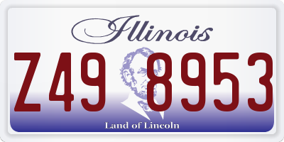 IL license plate Z498953