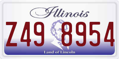 IL license plate Z498954