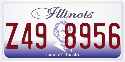 IL license plate Z498956