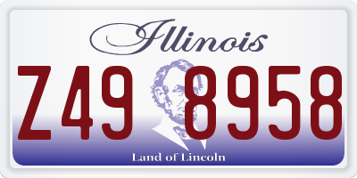 IL license plate Z498958