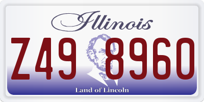 IL license plate Z498960