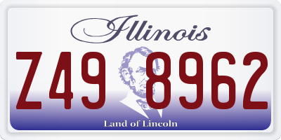 IL license plate Z498962