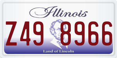 IL license plate Z498966