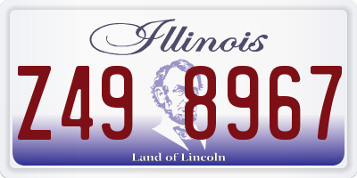 IL license plate Z498967