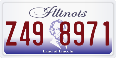 IL license plate Z498971