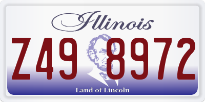 IL license plate Z498972