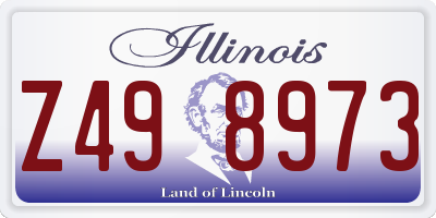 IL license plate Z498973