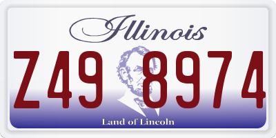 IL license plate Z498974