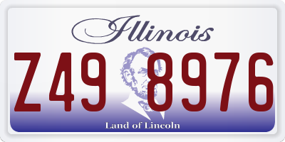 IL license plate Z498976