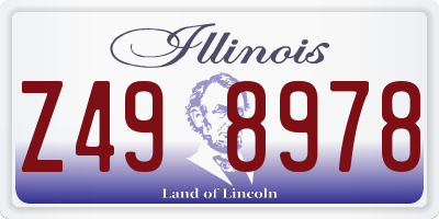 IL license plate Z498978