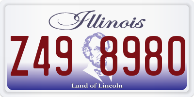 IL license plate Z498980
