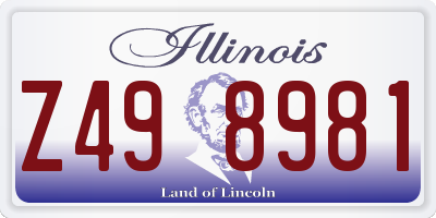 IL license plate Z498981