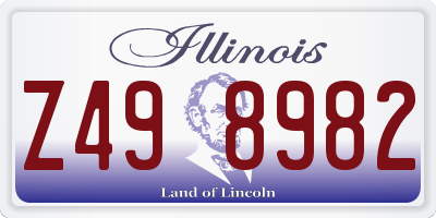 IL license plate Z498982