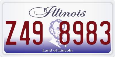 IL license plate Z498983