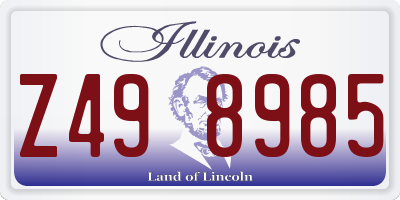 IL license plate Z498985
