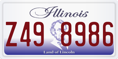 IL license plate Z498986