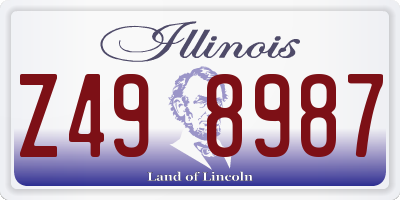 IL license plate Z498987