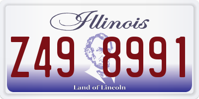 IL license plate Z498991