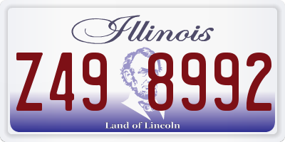 IL license plate Z498992