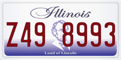 IL license plate Z498993