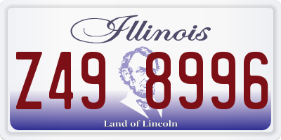 IL license plate Z498996