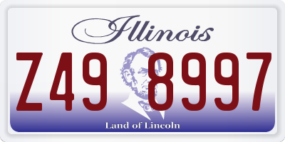 IL license plate Z498997