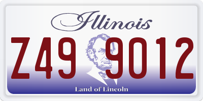 IL license plate Z499012