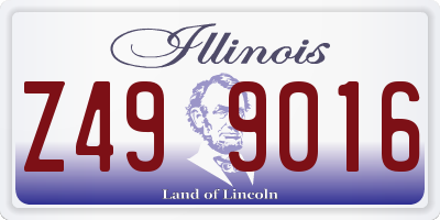 IL license plate Z499016