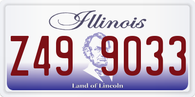 IL license plate Z499033