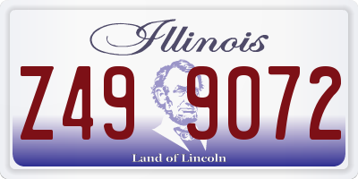 IL license plate Z499072