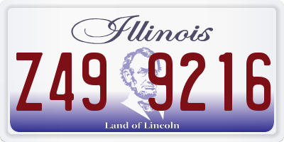 IL license plate Z499216