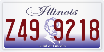 IL license plate Z499218