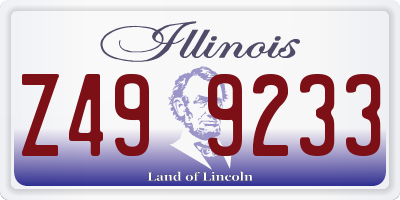 IL license plate Z499233