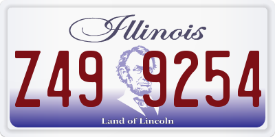 IL license plate Z499254