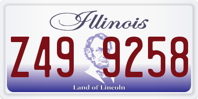 IL license plate Z499258