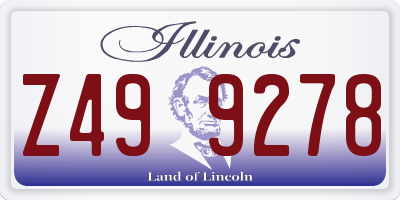 IL license plate Z499278