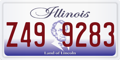 IL license plate Z499283