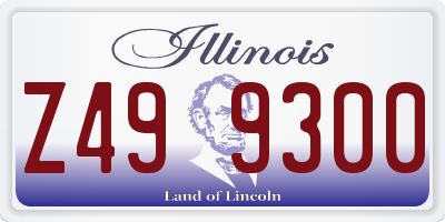 IL license plate Z499300