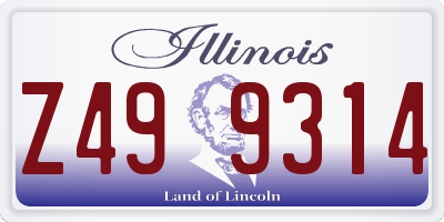 IL license plate Z499314