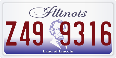 IL license plate Z499316