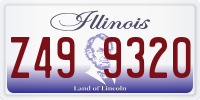 IL license plate Z499320