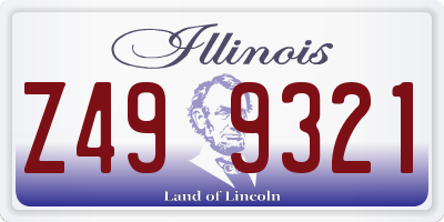 IL license plate Z499321