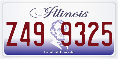 IL license plate Z499325