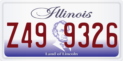 IL license plate Z499326