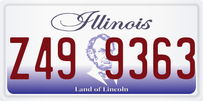 IL license plate Z499363