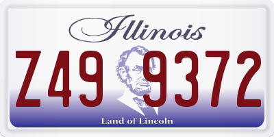 IL license plate Z499372