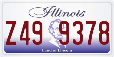 IL license plate Z499378