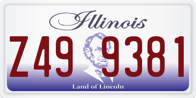 IL license plate Z499381