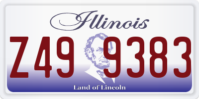 IL license plate Z499383